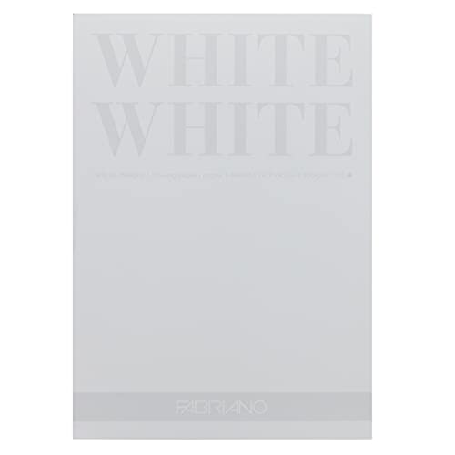 Honsell 19100420 - Fabriano White White Block, strahlend weißes Papier mit matter, unbeschichteter Oberfläche, 300 g/m², DIN A3, 20 Blatt, ideal für Pastelle, Farbstifte und Marker