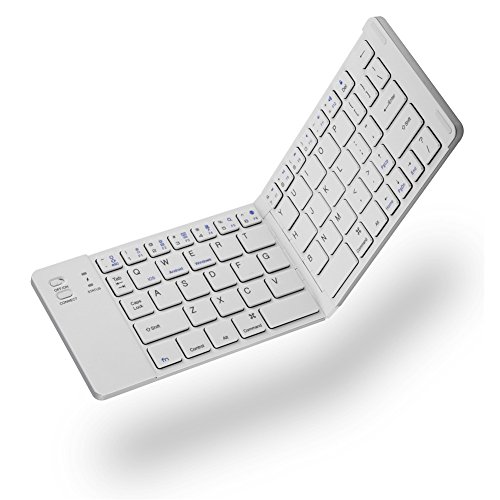 Goshyda Faltbare drahtlose Bluetooth-Tastatur, tragbare Bluetooth-Verbindung im Taschenformat Tastatur in voller Größe für Android für IOS für Windows