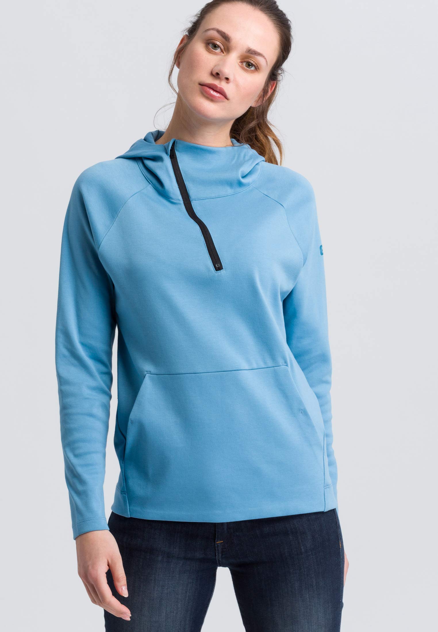 ERIMA Damen Sweatshirt Essential Kapuzensweat, niagara/ink blue, 36, 2071826