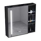 Favourite Smart Space Badezimmerspiegelschrank aus Aluminium zur Wandmontage mit Spiegelregal (Size : 60cm)