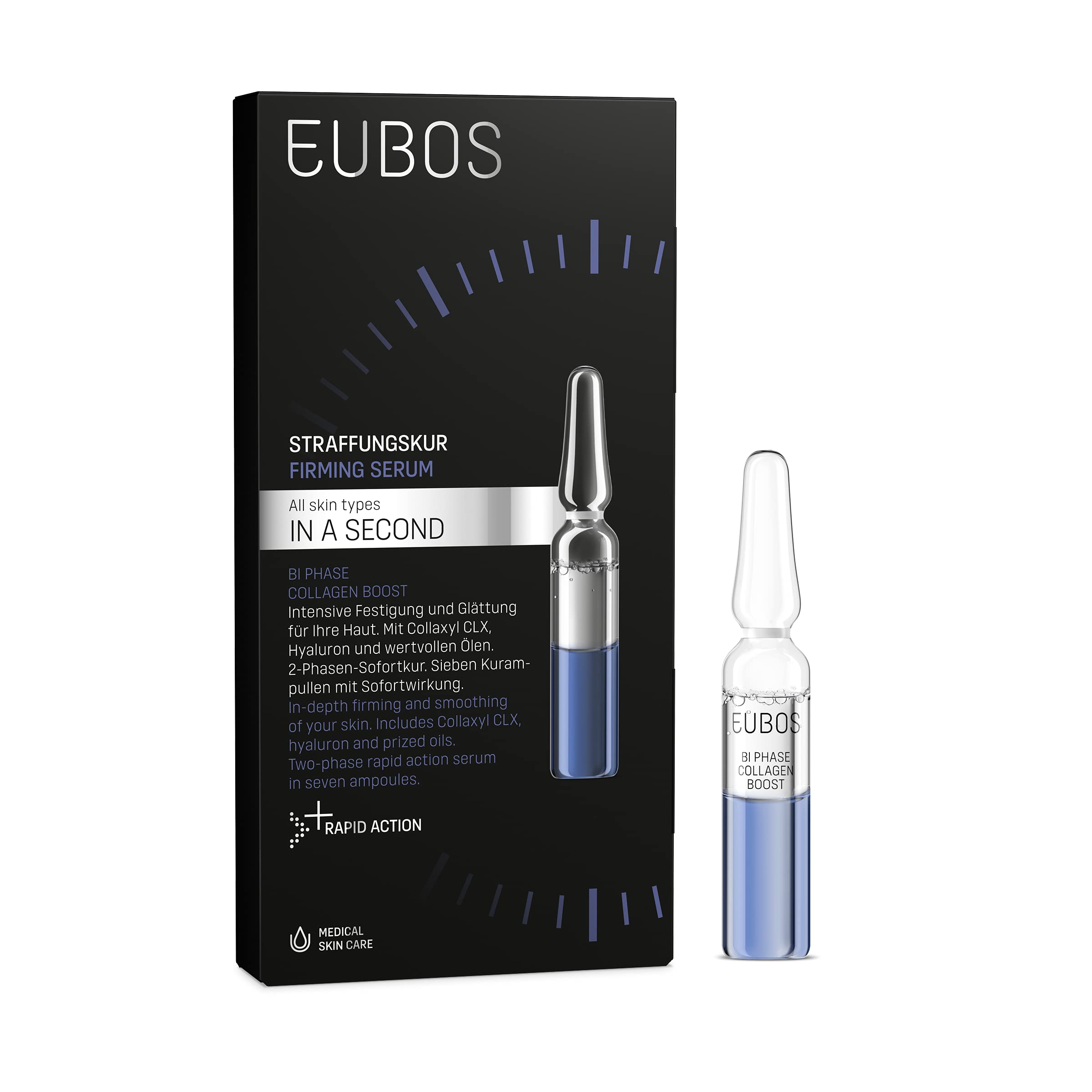 Eubos | Bi Phase Hydro Boost 7 x 2ml | für alle Hauttypen | Hautverträglichkeit dermatologisch bestätigt | für regenerationsbedürftige Haut | Straffungskur | 14 ml