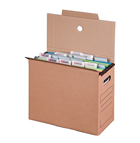 Smartbox Pro Archiv-Transportbox mit Automatikboden für Hängemappen, 10er Pack, braun