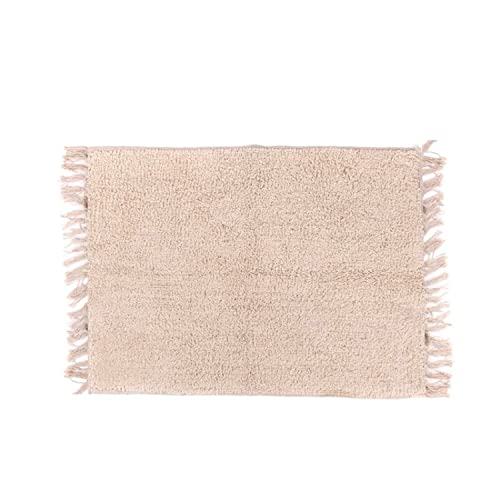 CIAL LAMA Dekorativer Teppich, 100 % Baumwolle, weich, Beige, 90 cm