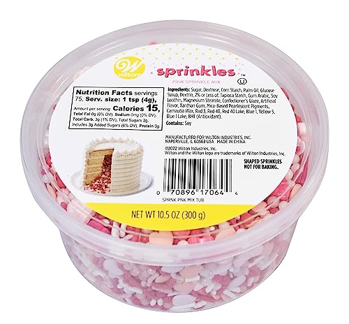 Wilton Pink Sprinkle Mix Tub 10.5 OZ