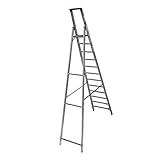 Stufen-StehLeiter (Alu), Arbeitshöhe 4,8 m,Standhöhe 2,80 m, Leiternlänge 3,45 m, 16,6 kg
