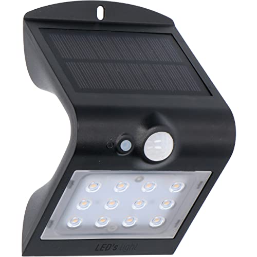 proventa® LED Solar Aussenleuchte mit Bewegungsmelder schwarz 1,5W IP65 warmweiss