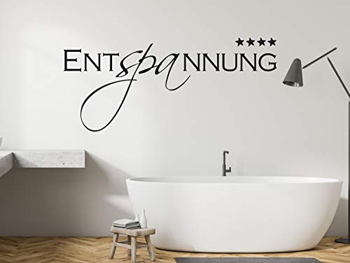 GRAZDesign Wandtattoo Bad Entspannung, Wandaufkleber Badezimmer Wand Aufkleber - 113x50cm / 081 hellbraun