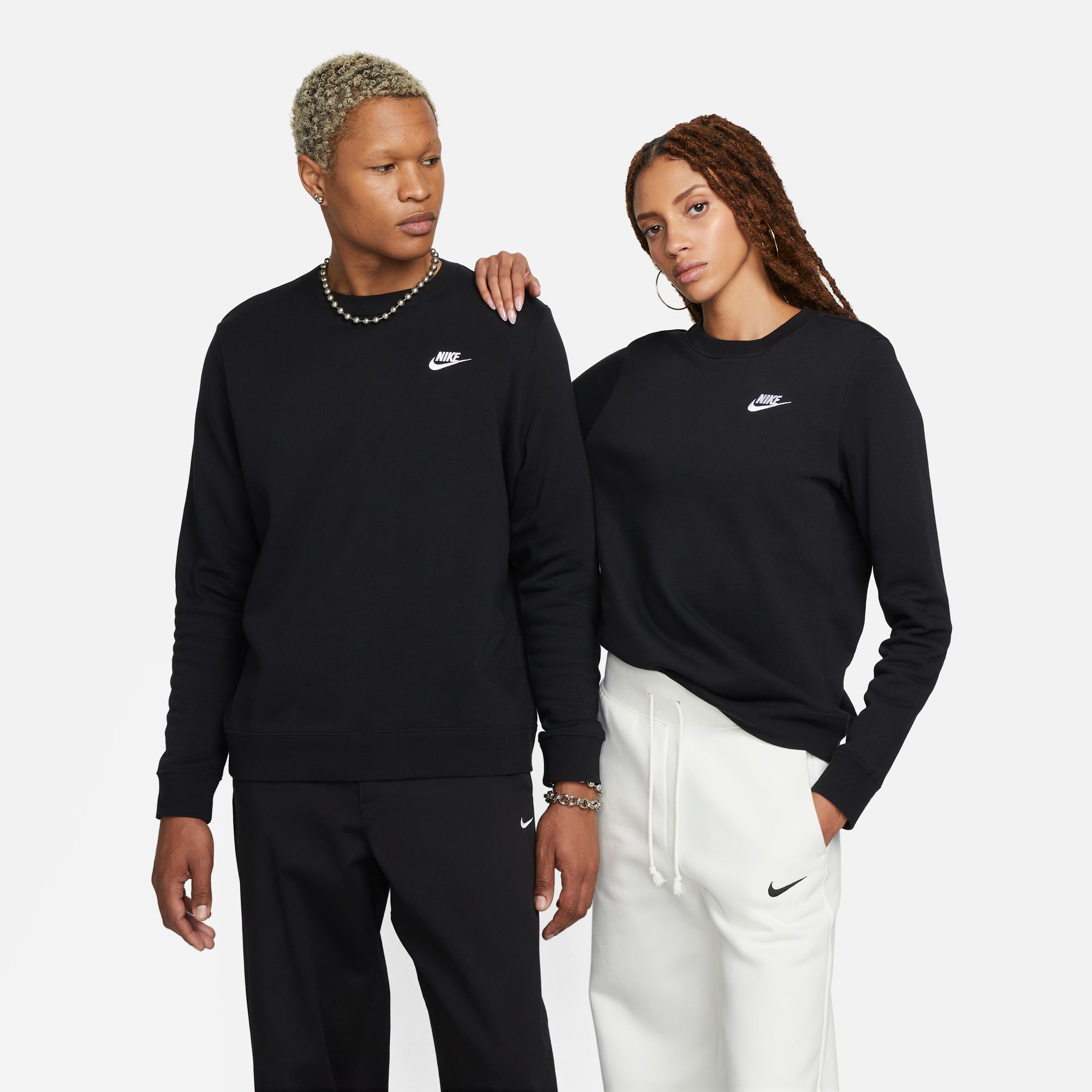 Nike Club Crew Sweatshirt Black/White XS