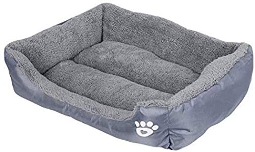 Hundebett, Zwinger, Waschbares Und Wasserdichtes Katzenhöhlenbett, Weiches Schlafkissen Für Haustiere Für Kleine Bis Mittlere Hunde Mops Welpe, Bissresistente Tierbedarf-Grey||L