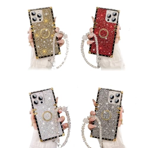 YRGND Sparkle Crystal Bracelet for iPhone Case, Phone Case Ring Holder Grip, Sparkle Crystal Bracelet for iPhone 13 14 15 Pro Max Case (for iPhone 14pro,4PCS)