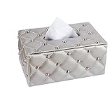 ZXGQF Tissue Box Pu Papierhandtuchhalter Für Zuhause BüroAuto Dekoration Tissue Box Halter, Silber