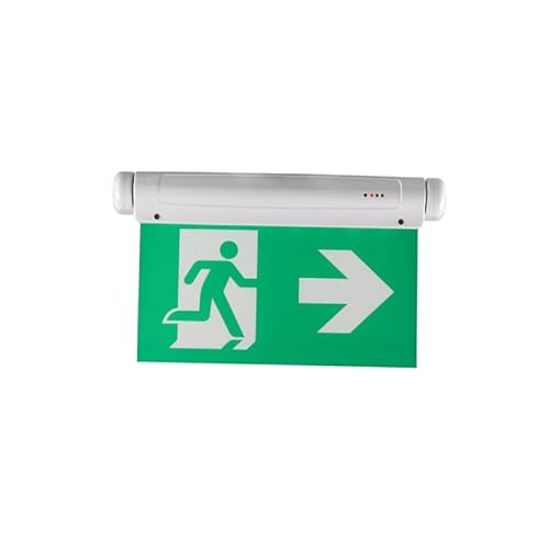 JANDEI – 3 W LED-Notausgangsleuchte, Decken- oder Wandmontage. Rechts/Links-Piktogramm, Rettungszeichen, Brandschutz, doppelseitig. 3 Stunden Autonomie.