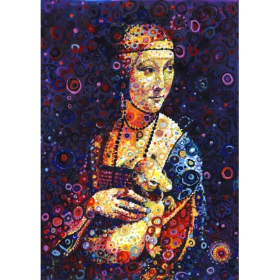 Grafika Leonardo da Vinci: Lady with an Ermine, by Sally Rich 2000 Teile Puzzle Grafika-T-00887