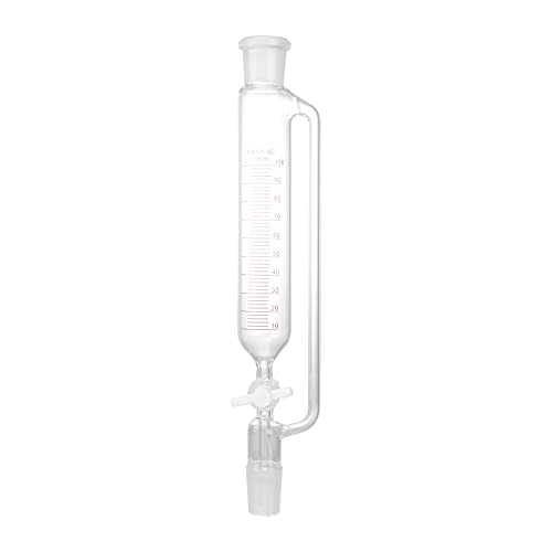 VILLCASE Tropftrichter, zylindrischer Glas-Trichter, Laborbedarf, 100 ml