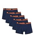 HEAD Herren Basic Boxers Boxer Shorts (5er Pack), peacoat / orange, XXL