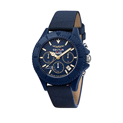 Sector, Chronograph Save The Ocean 44mm Chr Blue Dial Blue S in blau, Uhren für Herren