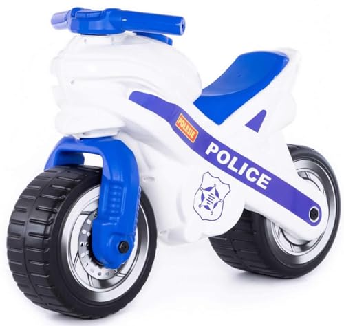 Polesie Polizei Motorrad Rutscher MX-ON Kinder Fahrzeug Laufrad Lauflernrad weiß blau