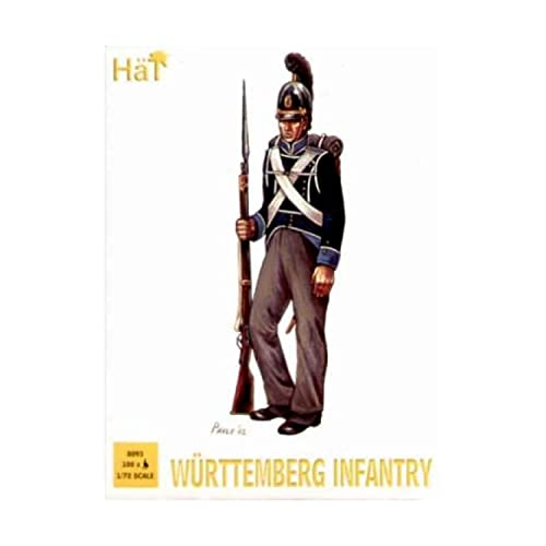 HaT Set 8093 - Württemberg Deutsche Napoleonische Infanterie 1/72 Maßstab Kunststoff Spielzeug Soldat 100 Figuren in 20 Posen