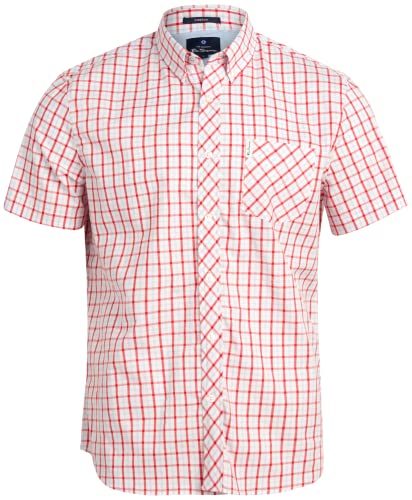 Ben Sherman Men's Linen Shirt - Classic Fit Short Sleeve Button Down Woven Linen Shirt (S-XL), Size Medium, Light Blue