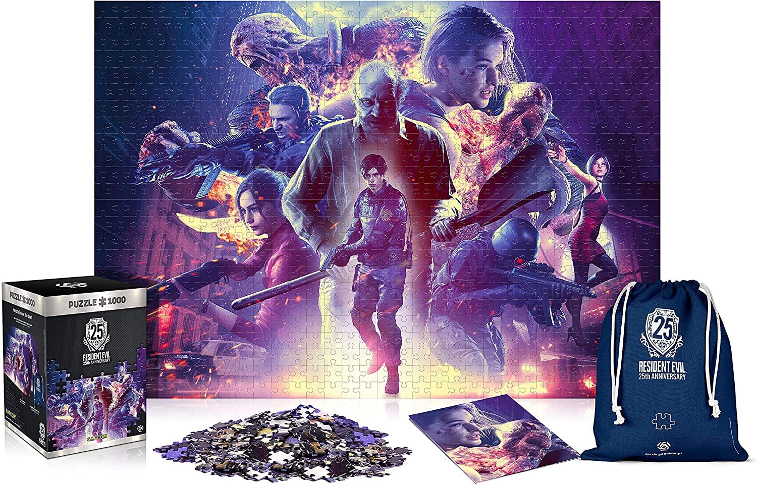 Resident Evil: 25th Anniversary | 1000 Teile Puzzle | inklusive Poster und Tasche | 68 x 48 | für Erwachsene und Kinder ab 14 Jahren | ideal für Weihnachten und Geschenk | Spiel-Artwork Motiv