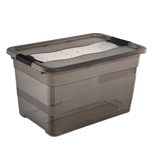 keeeper Aufbewahrungsbox cornelia, 52 Liter, crystal-grey transparent, mit Deckel, Deckel mit Schiebeverschluss, - 1 Stück (1094282700000)