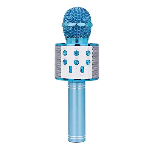 OFAY Handheld Bluetooth-Mikrofon Drahtlose Karaoke-Mikrofon Bluetooth-Lautsprecher Weihnachten Familie Geburtstagsfeier Voice Speaker Kinder Musik Geschenk,Blau