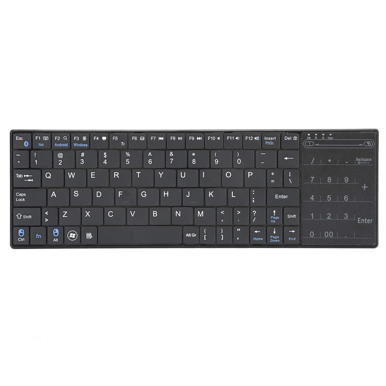 Schwarze Silent Business Mute-Tastatur, drahtlose ultradünne Bluetooth-Tastatur mit integriertem Touchpad für Windows/für Android/für OS X/für iOS