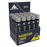 Multipower Supplements Magnesium Liquid im 20er Pack (20 Ampullen / insg. 500 ml) – Hochkonzentriertes Magnesiumcitrat unterstützt die Regeneration – Mineralstoff beugt Muskelkrämpfen vor