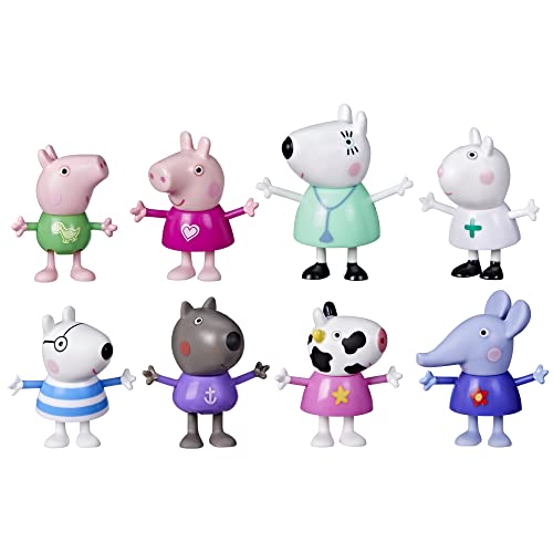 Peppa Pig Dr. Polar Bears Besuch bei Peppa und ihren Freunden Figurenpack, Vorschulspielzeug, enthält 8 Figuren, ab 3 Jahren