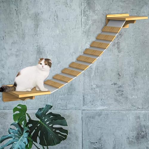 Katzenregal – Katzenkletterregal Zur Wandmontage, Katzenwandleitertreppe, Katzenwandregal, Katzenregale Und Sitzstangen Für Die Wand, Katzenwandmöbel Für Den Innenbereich,F