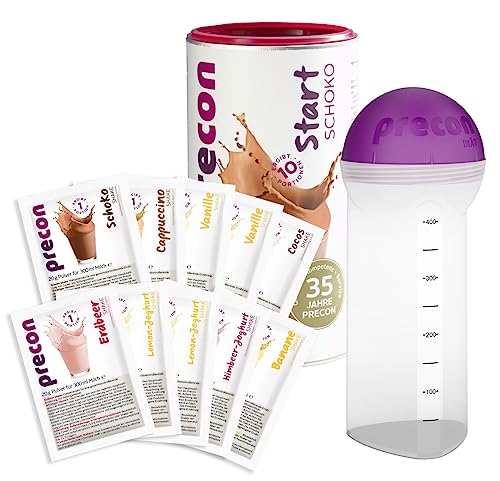 Precon BCM Diät Probierwoche – Start Schoko – 20 Shake Portionen – 1 Shaker – 1 Precon Handbuch – Mahlzeitenersatz für eine gewichtskontrollierende Ernährung