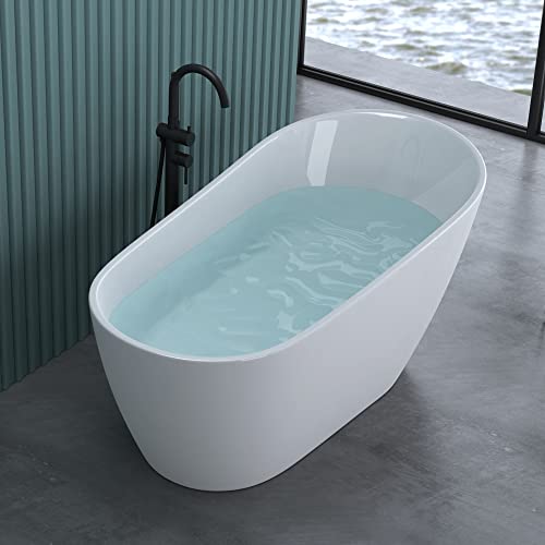doporro Freistehende Design-Badewanne oval Vicenza528OA 160x80x72cm inkl. Ablaufgarnitur und Überlauf aus Acryl in Weiß und DIN-Anschlüssen