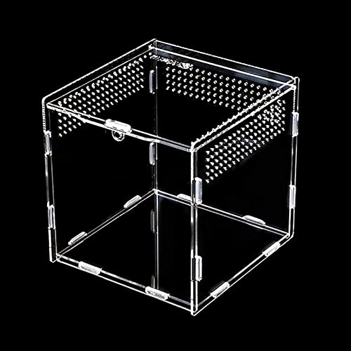 Transparente Reptilien-Zuchtbox, tragbare Acryl-Reptilien-Lebensraum-Aquarium-Terrarium-Box für Spide Lizard Horned Frog Beetle