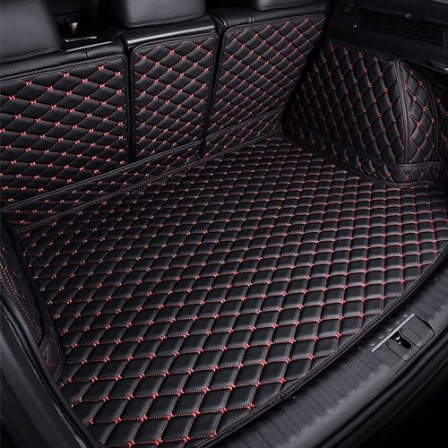Kofferraummatte Auto für Kia Sorento MQ4 2021 2022 2023 7 Seats, All Inclusive Stil Verschleißfest und Kratzfest Kofferraumwanne, Auto ZubehöR,C Black Red