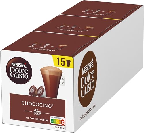 NESCAFÉ Dolce Gusto Chococino | 90 Kapseln Trinkschokolade | Feiner Kakao Geschmack | Cremige Milch und beste Schokolade | Schnelle Zubereitung | Aromaversiegelte Kapseln | 3er Pack (3 x 30 Kapseln)