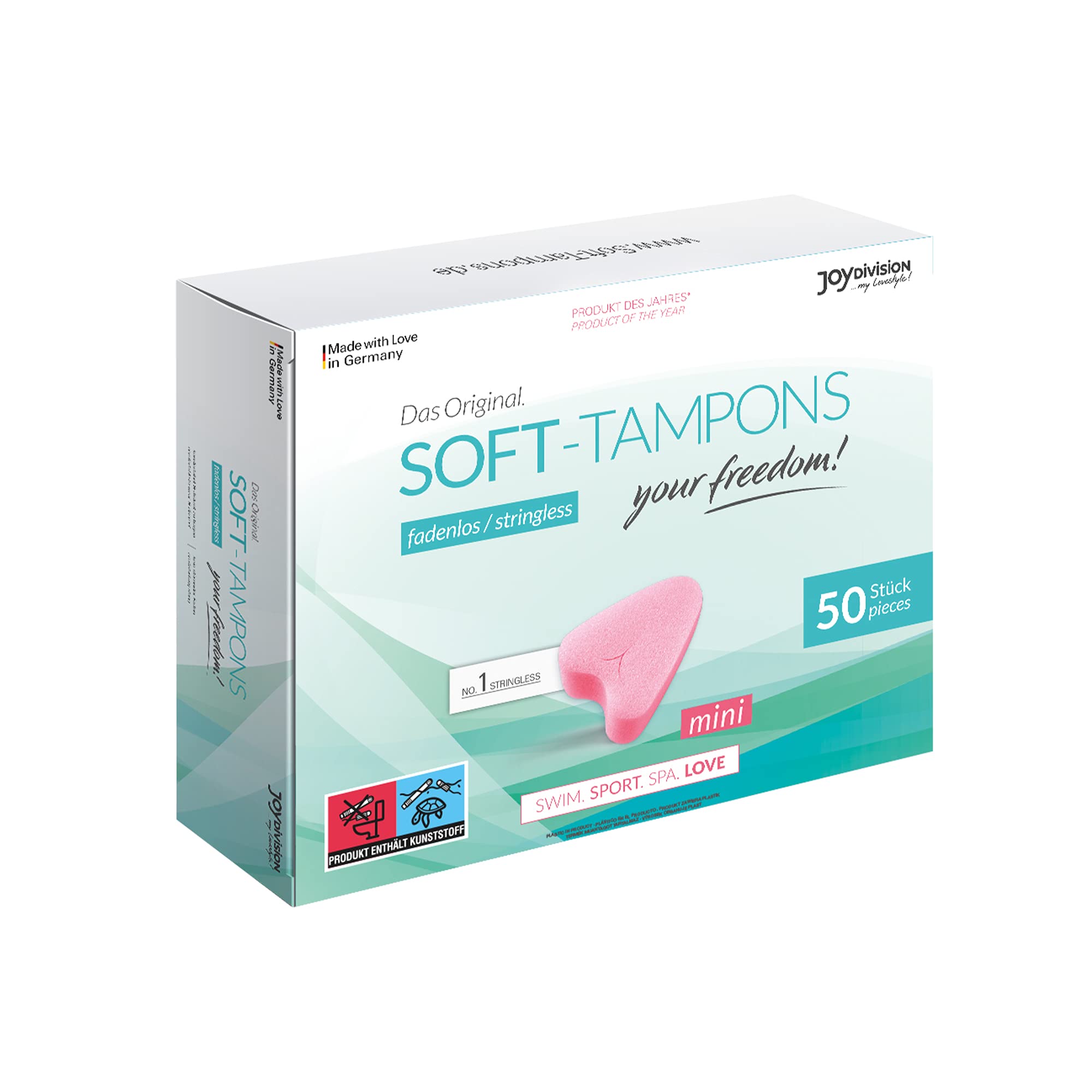 JOYDIVISION Soft-Tampons"mini" – fadenlose Tampons, 50er Schachtel