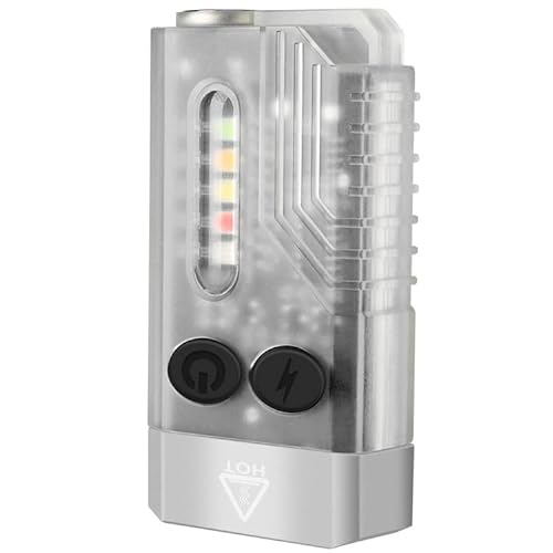 UltraFire Wiederaufladbare USB Mini Schlüsselbund LED Taschenlampe 1000 Lumen mit 365nm UV Licht, Grünes/Rotes/Blaues Licht, 12 Modi, Buzzer, Magnet