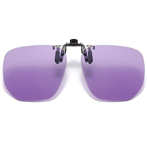 YQJY Polarisiert Clip Auf Sonnenbrillen, Sonnenbrille Aufsatz, Anhebbar Und Ultraleicht,blendschutz/Blendschutz/Sichtaufhellung, Geeignet Für Randlos-/halbrand-/vollrandbrillen,Purple