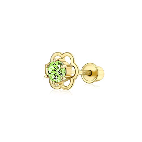 Olivgrün Zirkonia Helix Knorpel Ohrläppchen Piercing Daith CZ Blume 1 Stück Ohrstecker Ohrring für Frauen Teen 14K Gold Schraube zurück