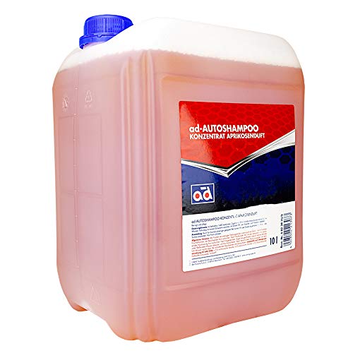 AD Chemie Autoshampoo 10L Kanister Aprikosenduft Konzentrat Shampoo Auto Autoschampoo Bürste Autopflege Auto-Shampoo Element 4725010042