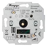 Kopp Universal Dreh-Aus Dimmer Sockel, für LED, Phasenan-und Phasenabschitt.LED 3-100 Watt, Glühlampen 10-250 W, 845400188