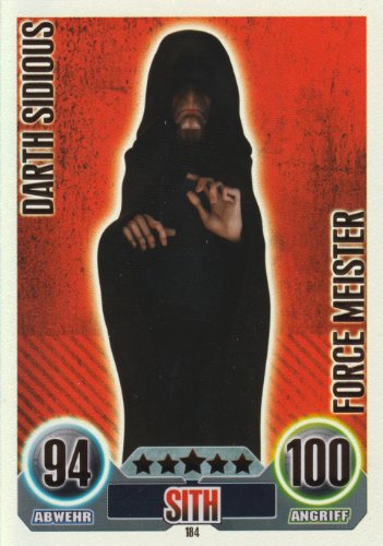 Star Wars Force Attax Einzelkarte 184 Darkth Sidious Sith Force Meister deutsch