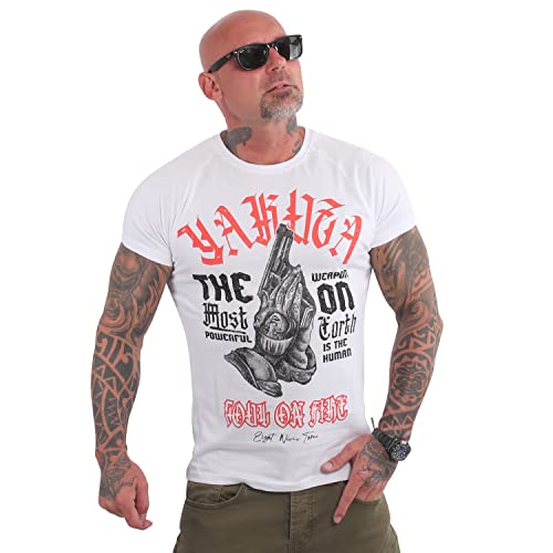 Yakuza Herren Soul On Fire V02 T-Shirt, Weiß, 5XL