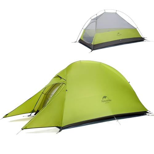 Naturehike Cloud up 1 Person Rucksack Zelt Leichtes Camping Wandern Kuppel Zelt für 1 Mann(Hellgrün 20D)