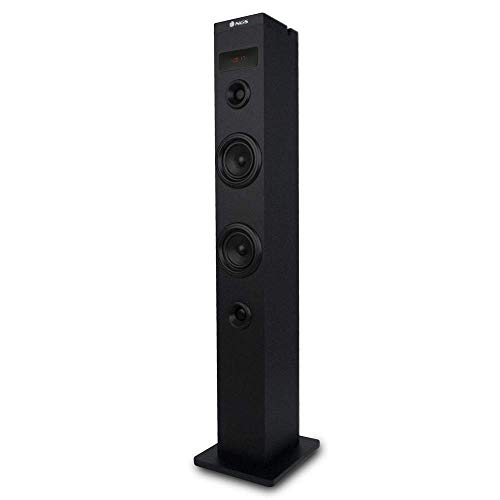 NGS SkychARM Soundturm 50 W, kompatibel mit Bluetooth-Technologie (USB/FM-Radio, AUX). Farbe: Schwarz.