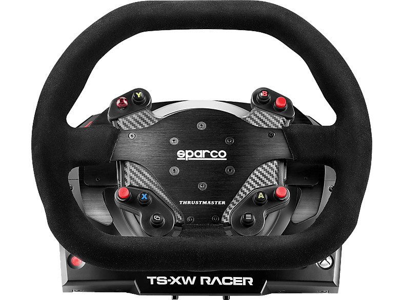 THRUSTMASTER TS-XW Racer, Force Feedback Lenkrad inkl. 3-Pedalset, Schwarz/Rot