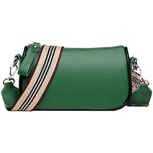 NIYUTA®Leder umhängetasche Damen Moderne Taschen mit breitem Schultergurt Brusttasche Damen klein Crossbody Bag oder hüfttasche Damen grün