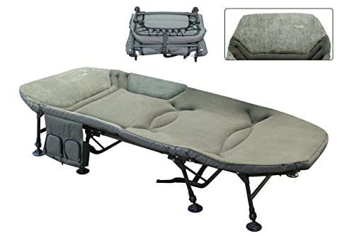 MK-Angelsport "Platinum X-Flat Bed Chair" 8-Bein Liege mit Matratze Campingliege Gästebett