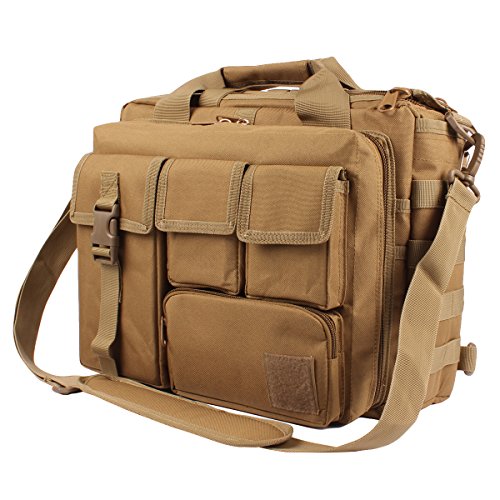 Taktische Aktentasche 15,6 Zoll Herren Messenger Bag Military Aktentasche für Männer Größe: Khaki