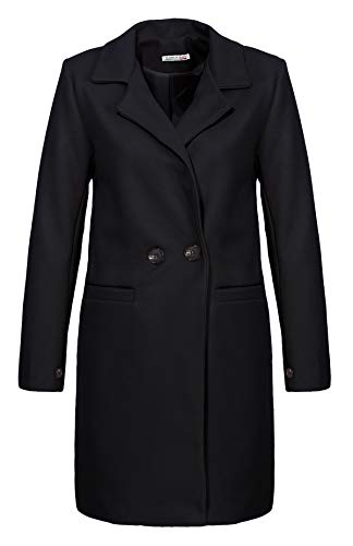 Malito Damen Kurzmantel | edle Jacke mit Knöpfen | schicke Übergangjacke | Jacke mit Taschen 19691 (schwarz, S)